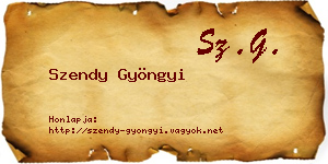 Szendy Gyöngyi névjegykártya